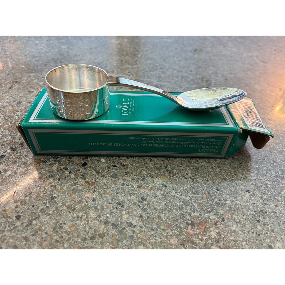 Towle Silversmiths Silver Plated Double Coffee Scoop Brewed &‎ Instant T863233